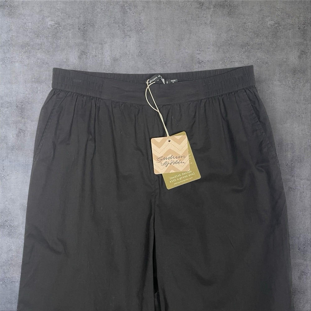 Gudrun Sjoden Trouser Elsa Pants Womens S Black Organic Cotton Elastic Waist - Picture 3 of 10
